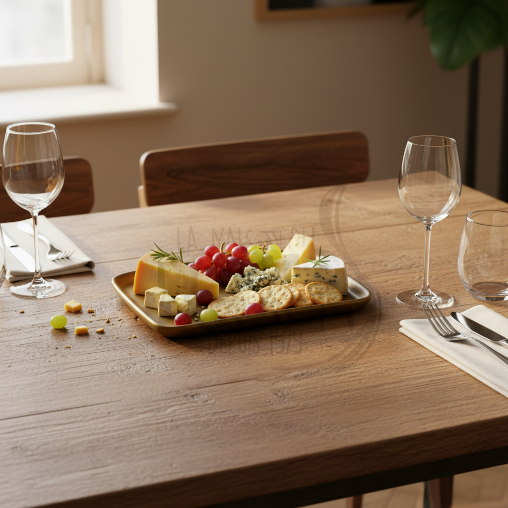 Assiette bronze dorée avec fromages