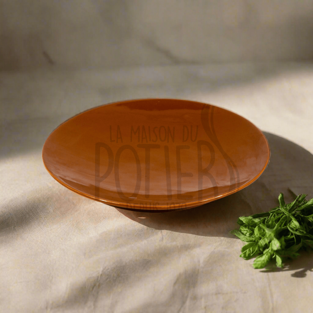 Assiette en grès céramique marron - La Maison du Potier
