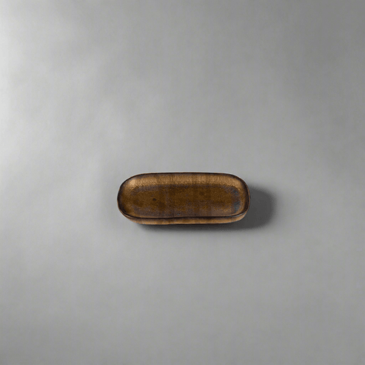 Plat Rectangulaire en Grès Céramique Émaillée - Finition Bronze - La Maison du Potier