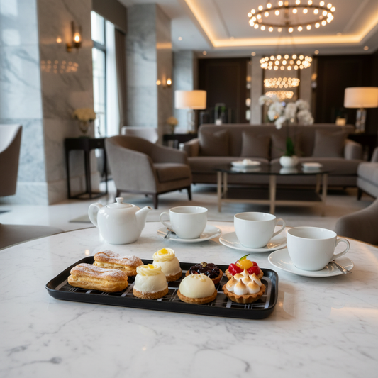 Plateau rectangulaire carreaux seul avec service thé