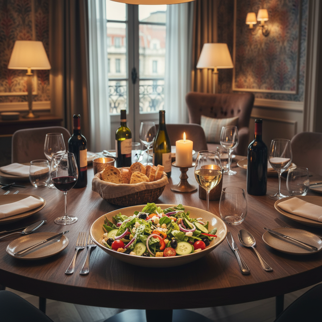 Saladier doré au centre hôtel boutique