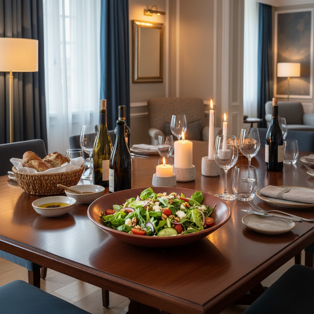 Saladier marron spécifique au centre hôtel boutique