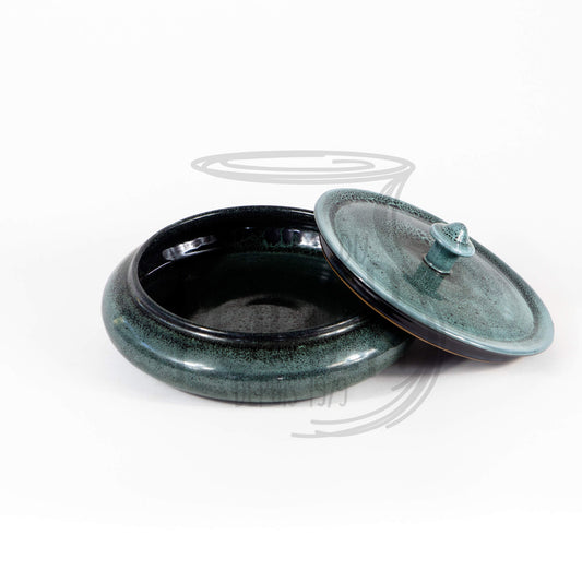 Soupière en Grès Céramique Vert et Noir