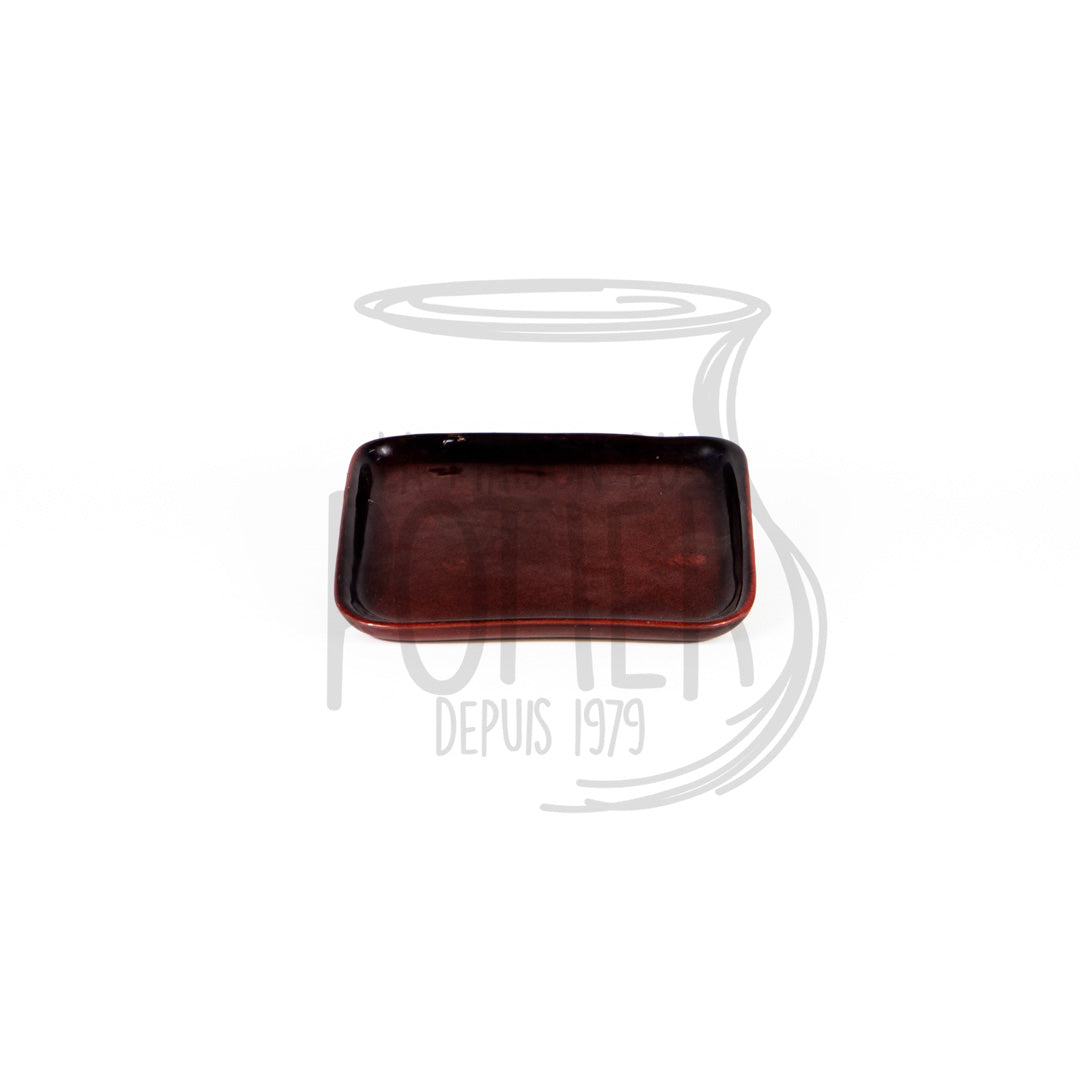 Plat rectangulaire Grès Céramique Marron foncé