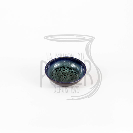 Bol de service en grès céramique Bleu et vert moucheté - La Maison du Potier