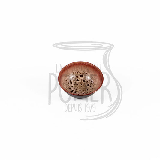 Bol en Grès Céramique noir fond rouge moucheté - La Maison du Potier