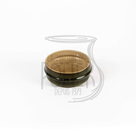 Bol en Grès Céramique Vert et fond Beige - La Maison du Potier