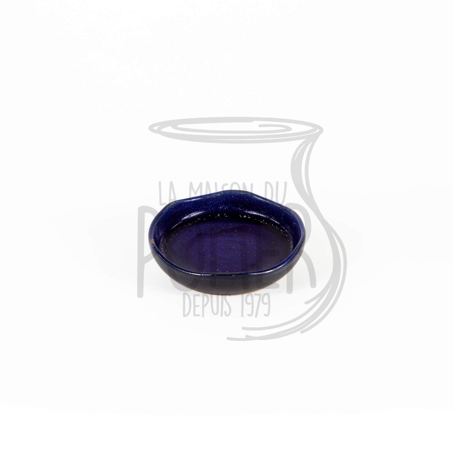 Petit plat rond couleur bleue - La Maison du Potier