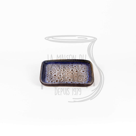 Plat Rectangulaire en Grès Céramique Émaillée - Bleu et Brun - La Maison du Potier