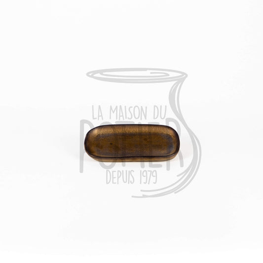 Plat Rectangulaire en Grès Céramique Émaillée - Finition Bronze - La Maison du Potier