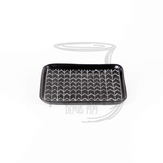 PLATEAU COULEUR NOIR ET BLANC - grès céramique - La Maison du Potier