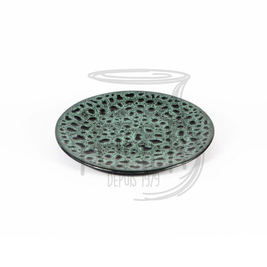 Set de 2 Assiettes en Grès Céramique Vert Tacheté - La Maison du Potier