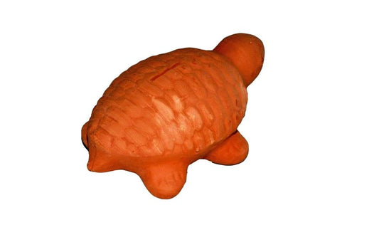 Tirelire Tortue Sculptée Terre Cuite - Sagesse Épargne Patience - La Maison du Potier