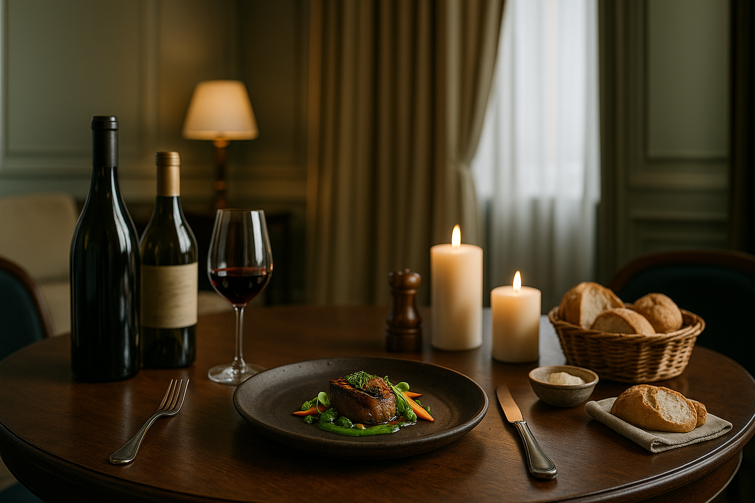 Assiette ronde noir mat hôtel boutique vaisselle mixte