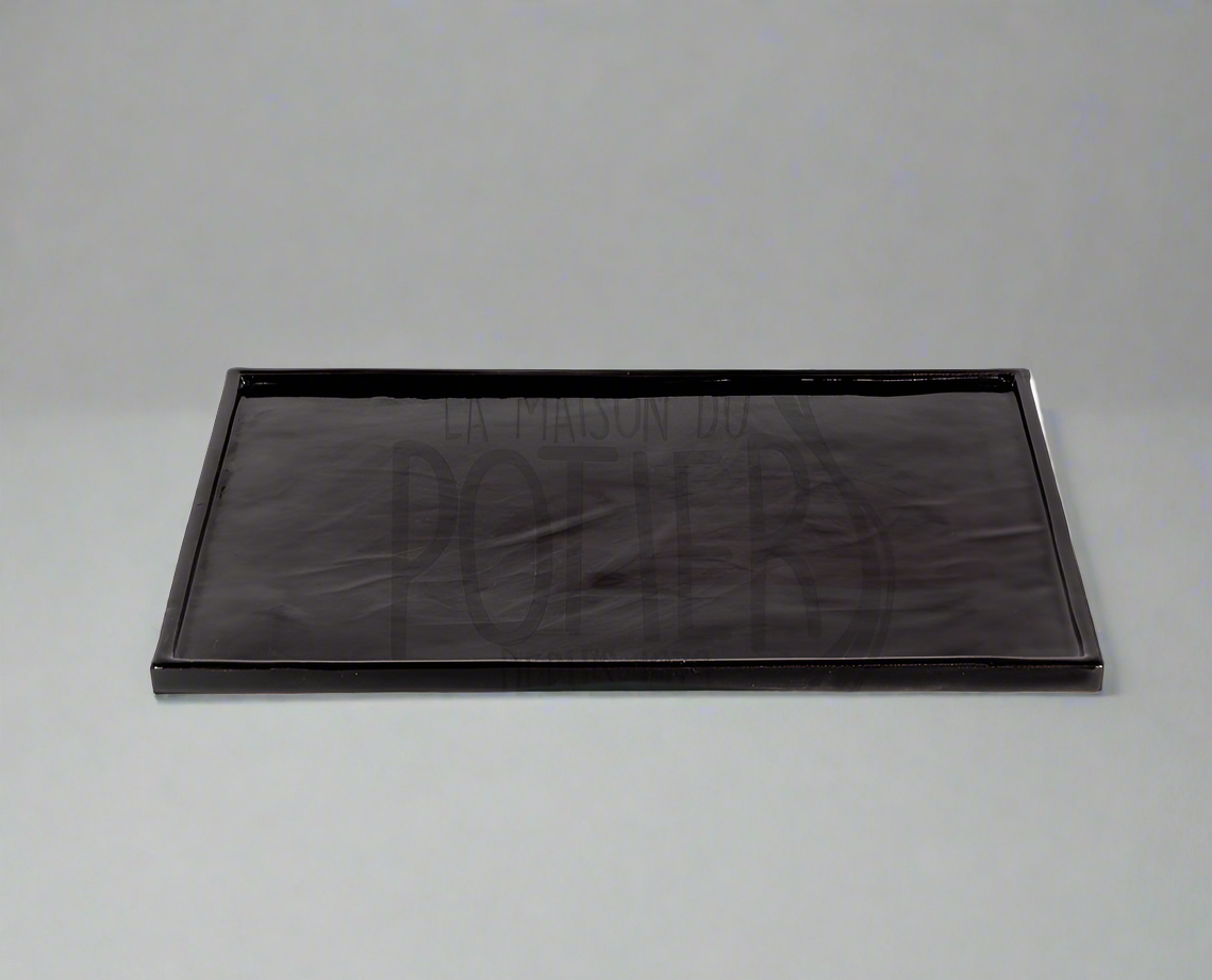 GLAZED TERRACOTTA SERVING DISH - MATTE BLACK