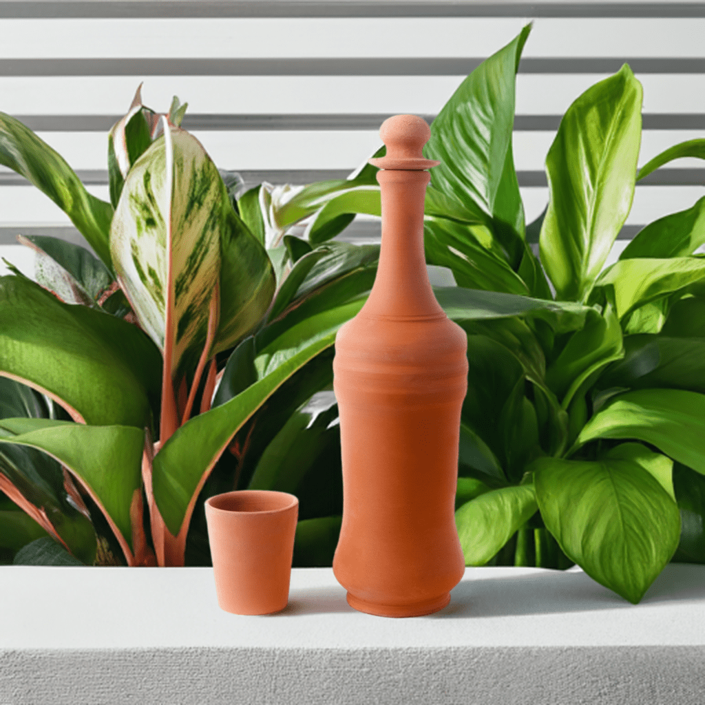 BOUTEILLE EN TERRE CUITE AVEC VERRE 1.5 L - La Maison du Potier