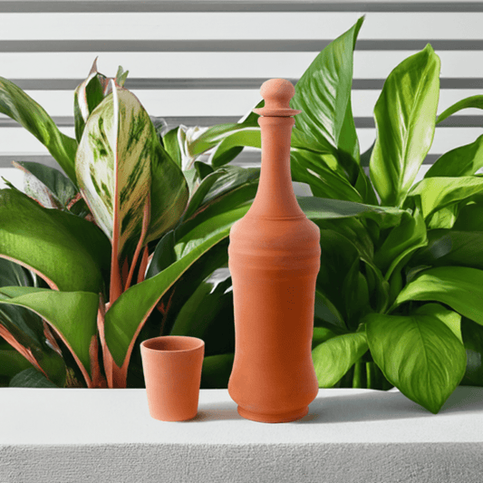 BOUTEILLE EN TERRE CUITE AVEC VERRE 1.5 L - La Maison du Potier