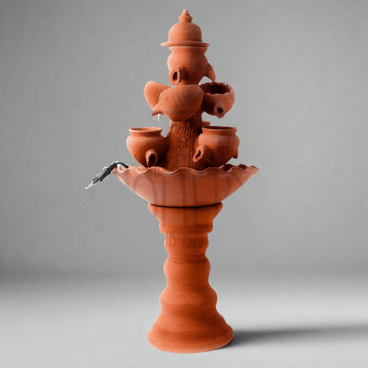 FONTAINE ARTISANALE EN TERRE CUITE AVEC POMPE - La Maison du Potier