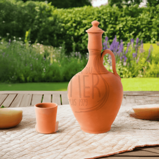 JARRE SIMPLE EN TERRE CUITE AVEC VERRE 2.5 litres - La Maison du Potier