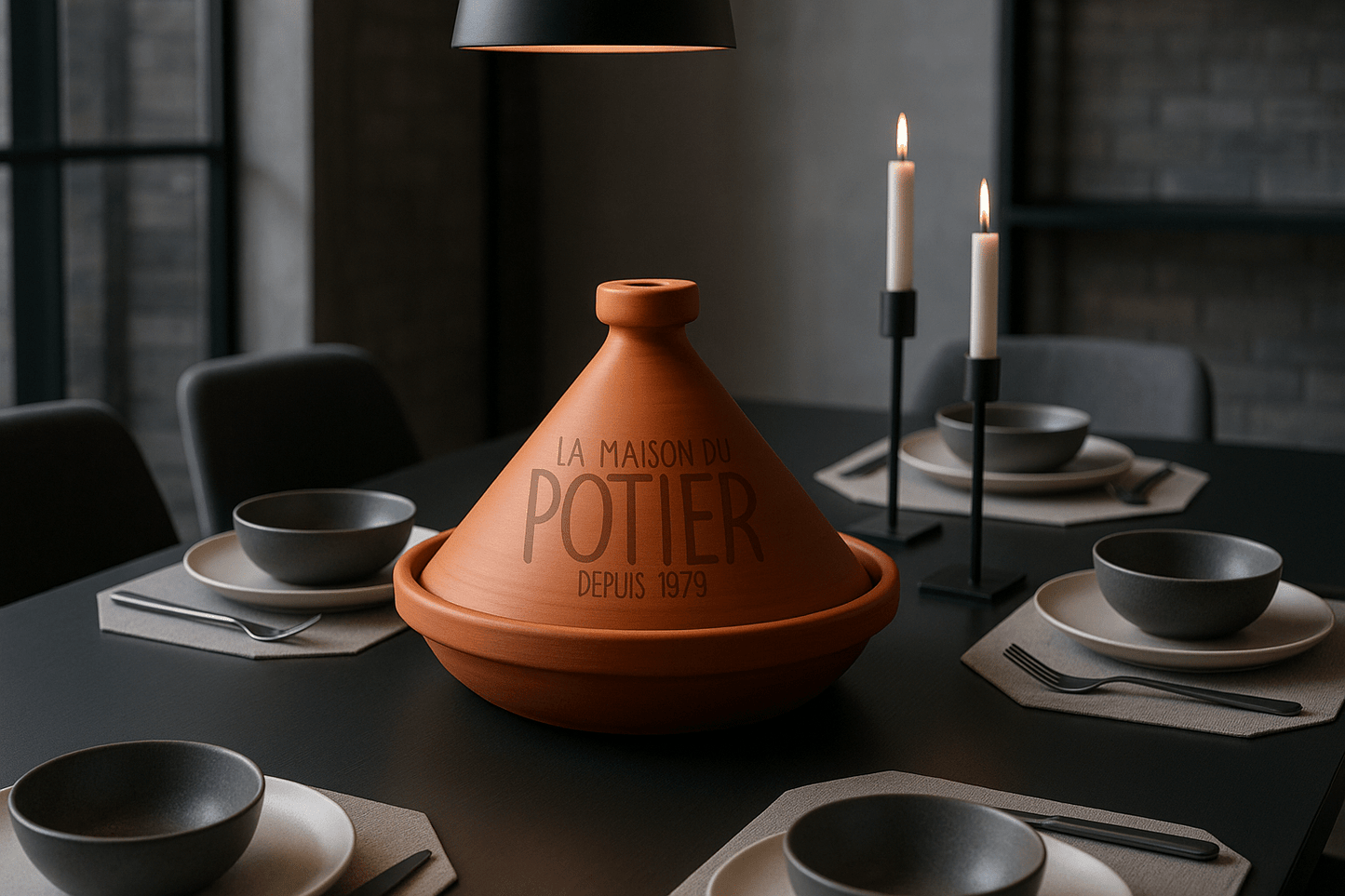 PLAT À TAJINE CONIQUE EN TERRE CUITE - La Maison du Potier