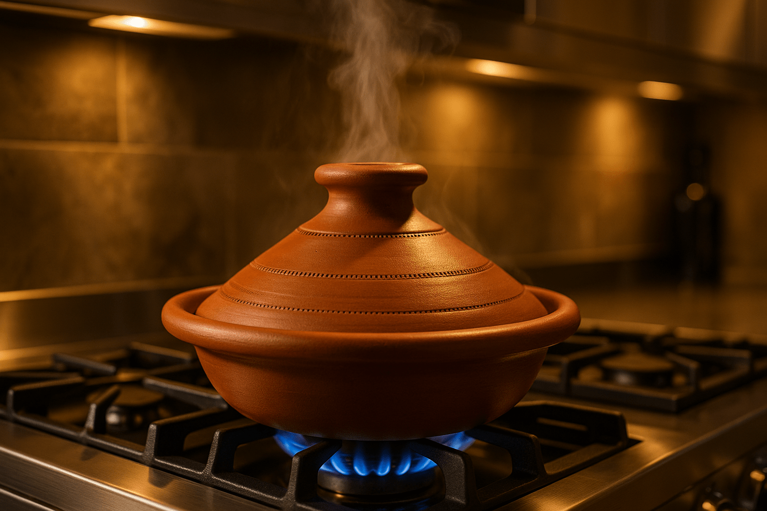 PLAT À TAJINE CREUX EN TERRE CUITE - La Maison du Potier