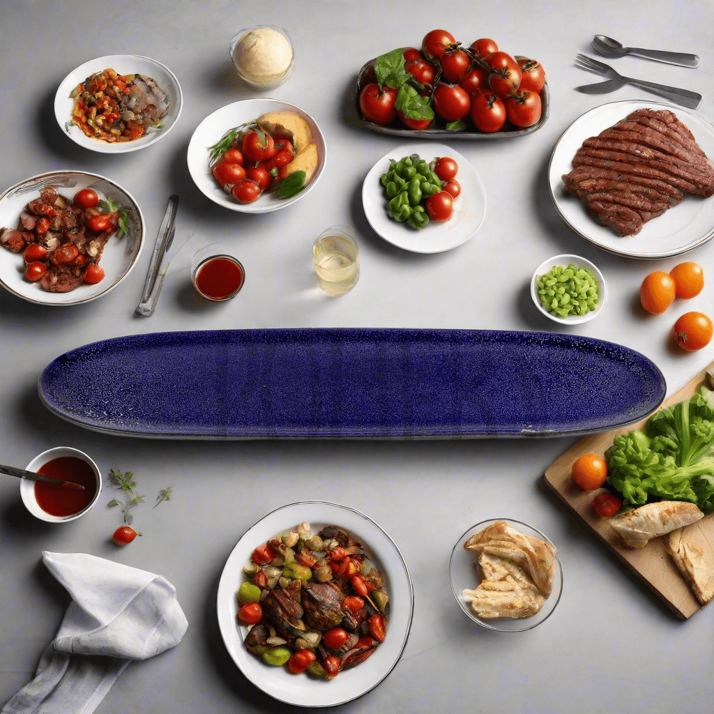 Plat Long en Grès Céramique Émaillée - Bleu Nuit Profond - La Maison du Potier