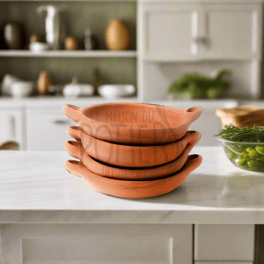 POELE EN TERRE CUITE RONDES - 4 PIECES - La Maison du Potier