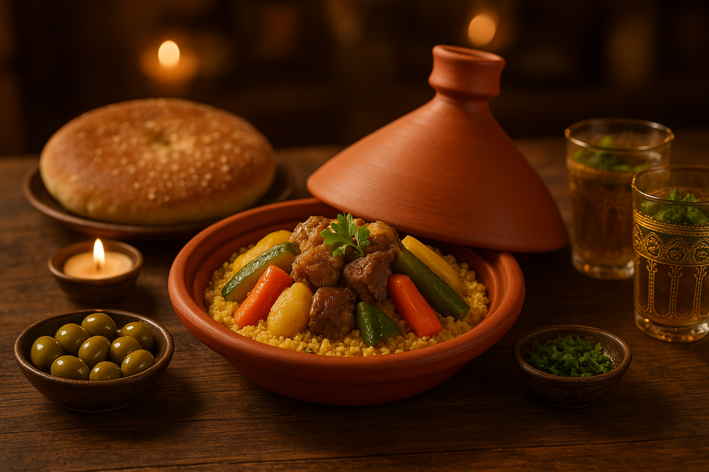 Présentation élégante avec couscous