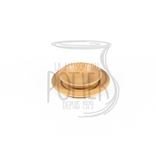 Bol en Terre Cuite Beige avec Sous-plat – Pièce Artisanale de Haute Qualité