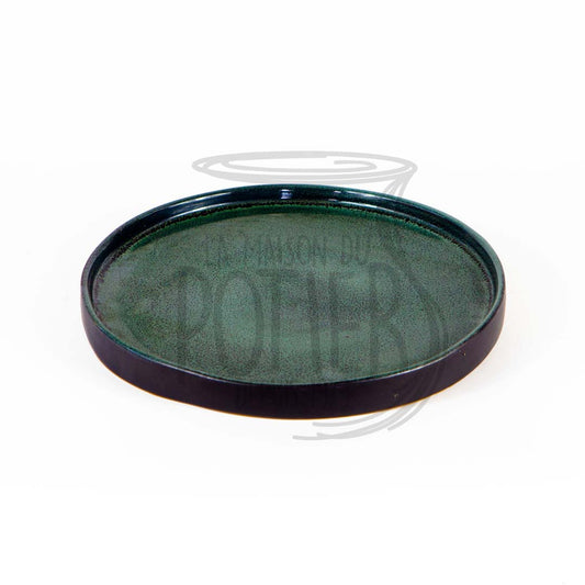 Round tray in green and black