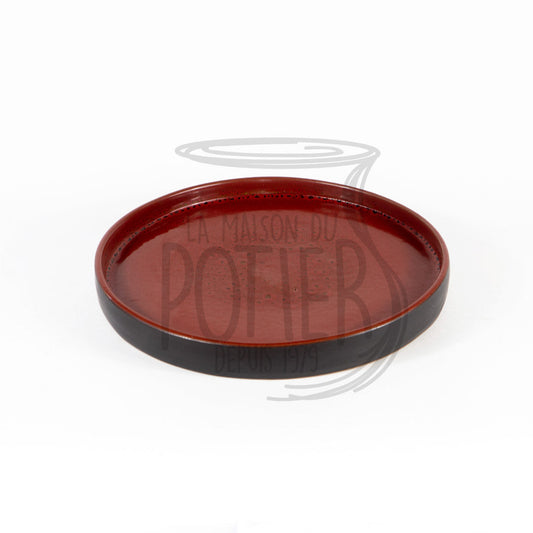 Black and red round tray model 1