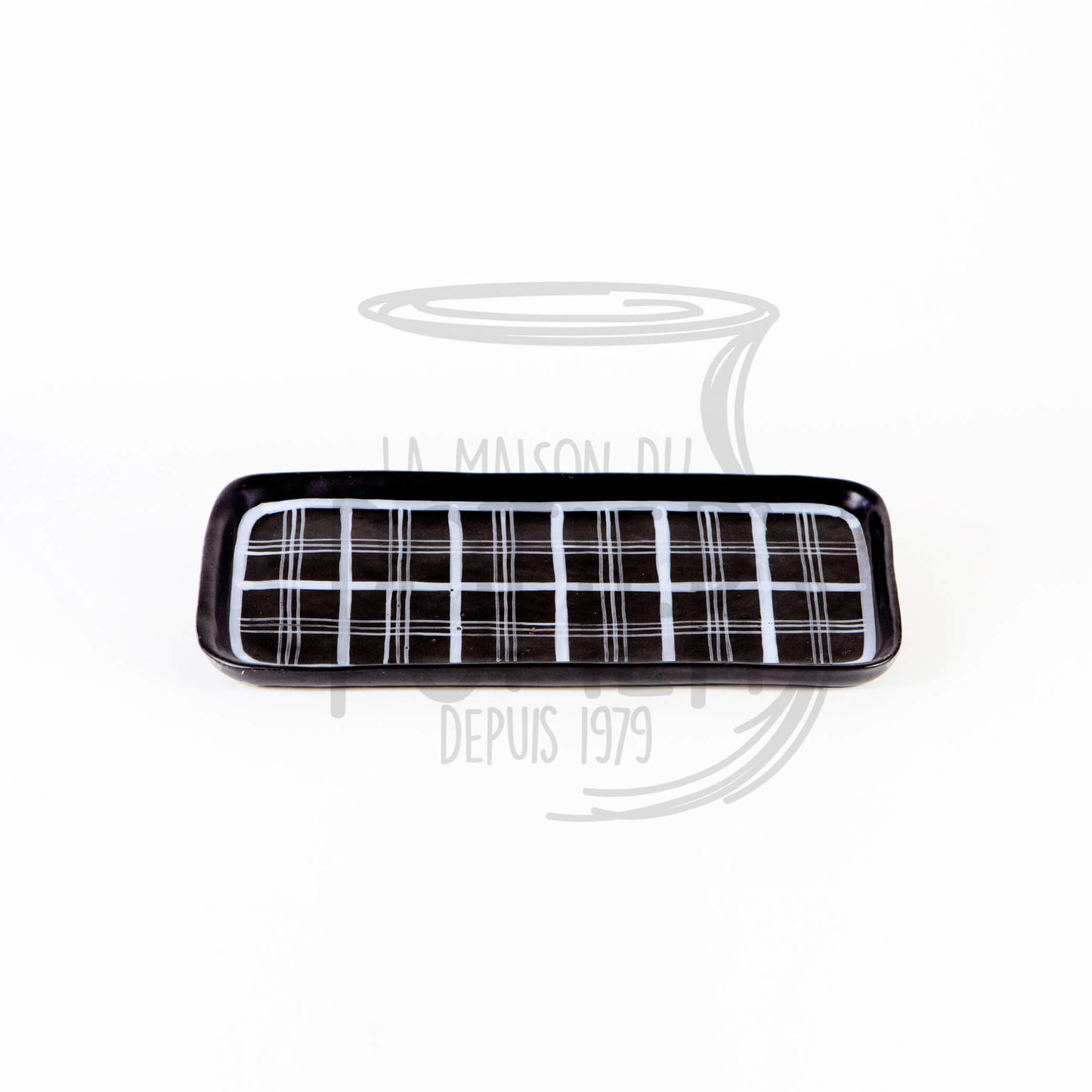 PLATEAU RECTANGULAIRE EN TERRE CUITE ÉMAILLÉE