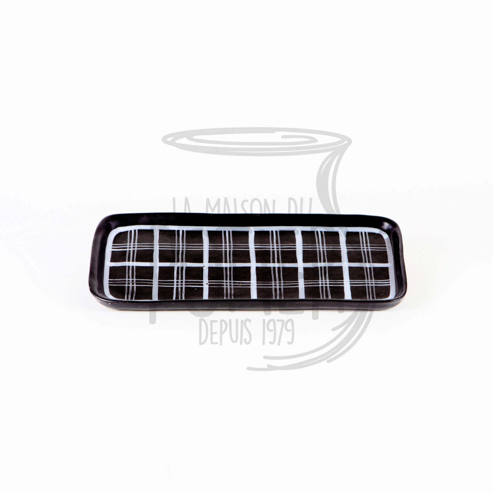 PLATEAU RECTANGULAIRE EN TERRE CUITE ÉMAILLÉE