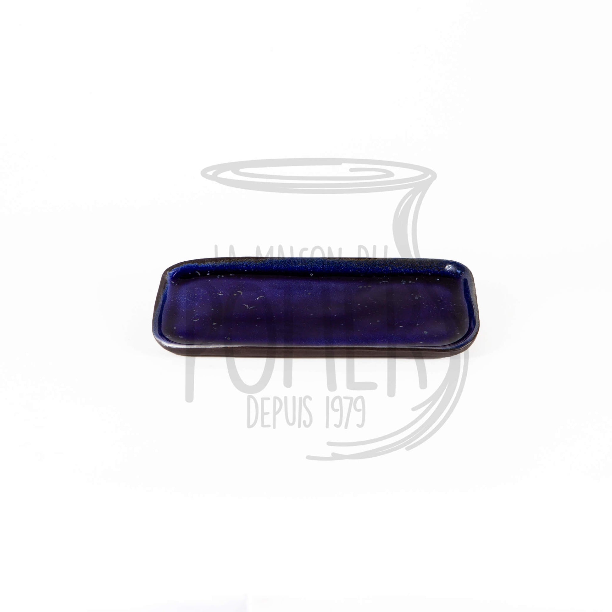Plat de Service en Terre Cuite Émaillée - Bleu Nuit