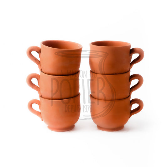 SET DE 6 VERRES EN TERRE CUITE - CONSERVATION DE L'EAU ET ÉLÉGANCE NATURELLE
