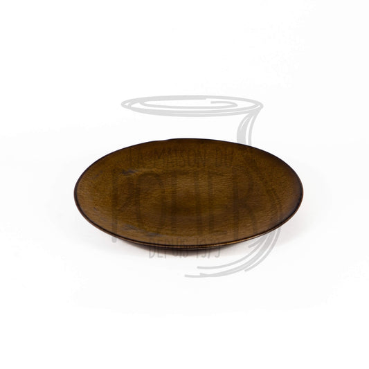 Assiette creuse en grès céramique couleur bronze - La Maison du Potier