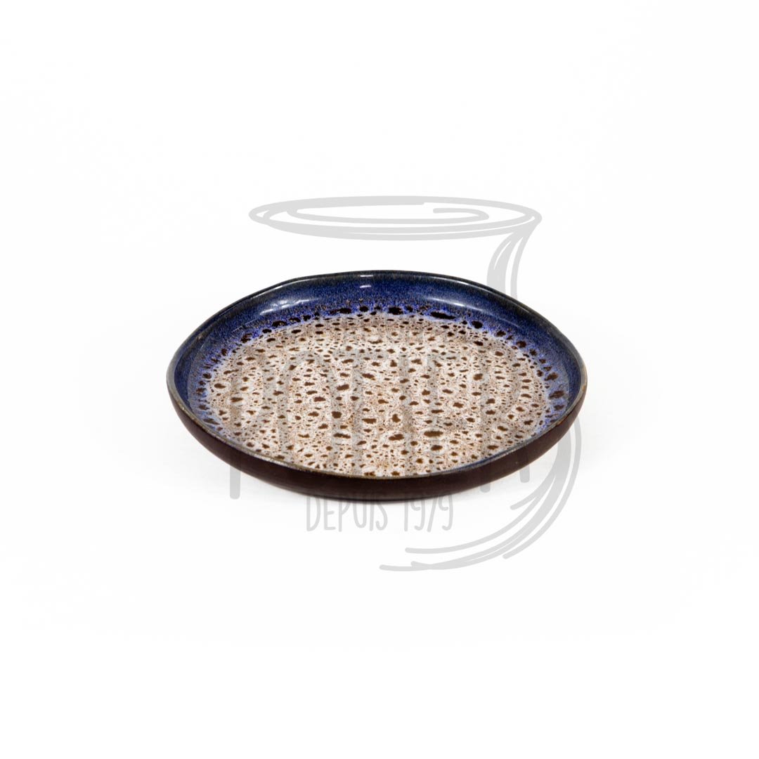 Assiette noire et bleue model 5 - La Maison du Potier