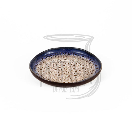 Assiette noire et bleue model 5 - La Maison du Potier