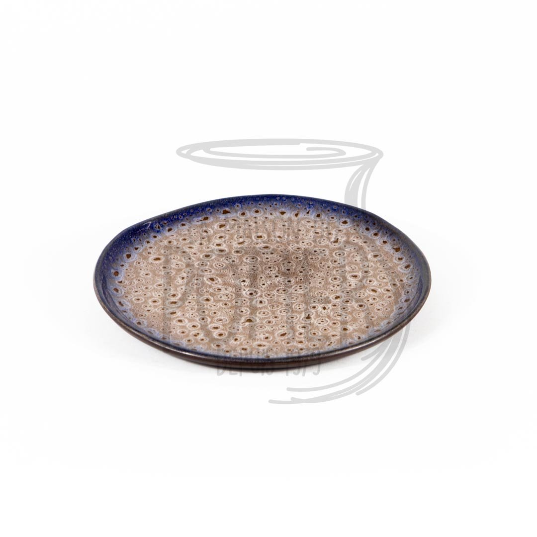Assiette noire et bleue model 5 - La Maison du Potier