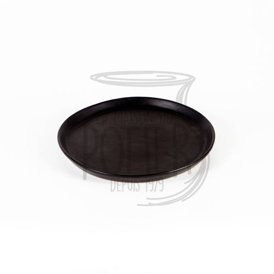 Assiette plate en grès céramique noire mat - La Maison du Potier