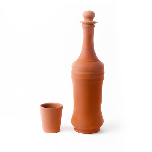 BOUTEILLE EN TERRE CUITE AVEC VERRE 1.5 L - La Maison du Potier