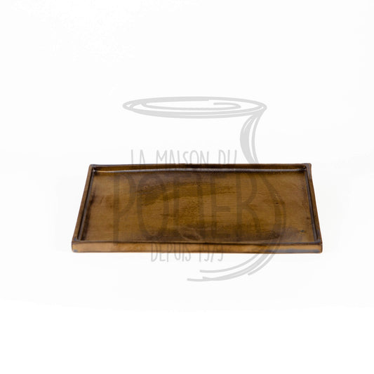 Grand plateau rectangulaire en grès céramique boisée - La Maison du Potier