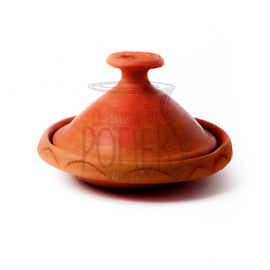 PLAT À TAJINE BERBERE TRADITIONNEL EN TERRE CUITE - La Maison du Potier