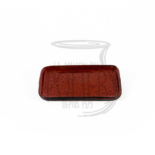 Plat rectangulaire rouge et noire model 2 - La Maison du Potier
