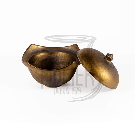 Pot avec couvercle couleur bronze - La Maison du Potier