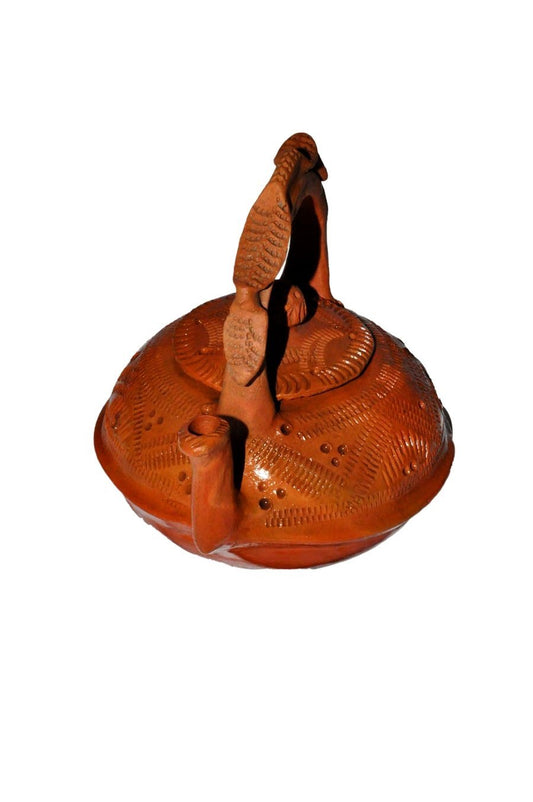 Théière Sculptée Terre Cuite - Art Thé Cérémonie Artisanale - La Maison du Potier