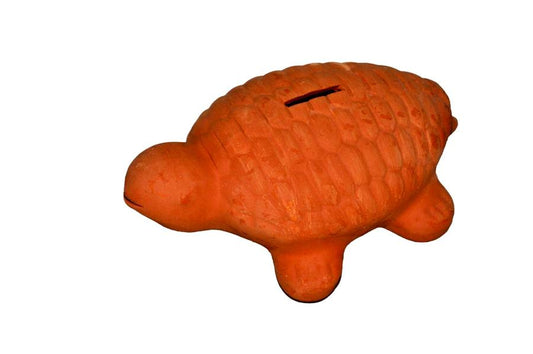 Tirelire Tortue Sculptée Terre Cuite - Sagesse Épargne Patience - La Maison du Potier